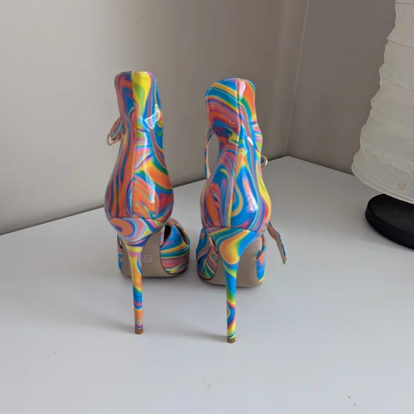 Colorful Strappy Heels by Romy - Picture 3 of 7